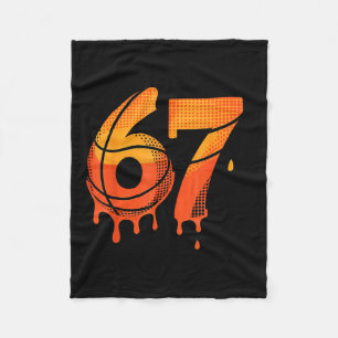 67 Basketball Ice Cream Drip Six Seven Fleece Blanket