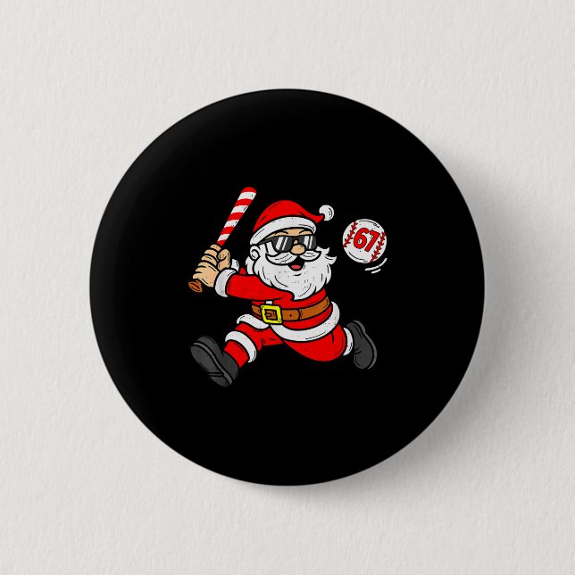 67 Basketball Santa Six Seven Meme Christmas Srt M Button (Front)