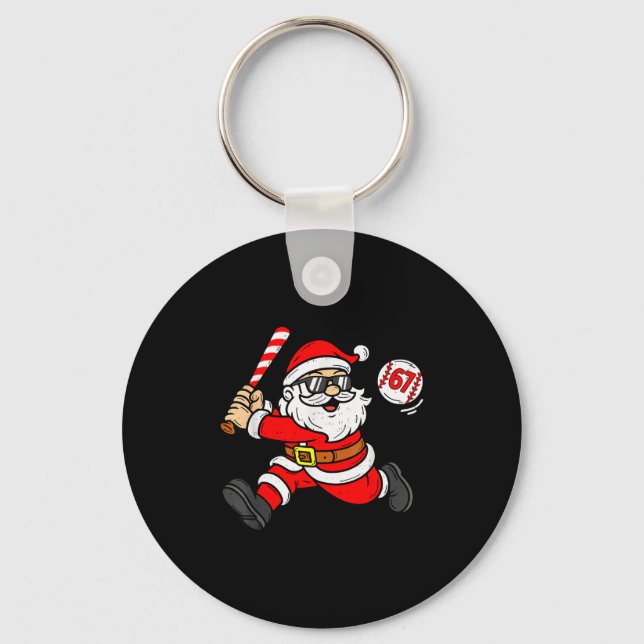 67 Basketball Santa Six Seven Meme Christmas Srt M Keychain (Front)