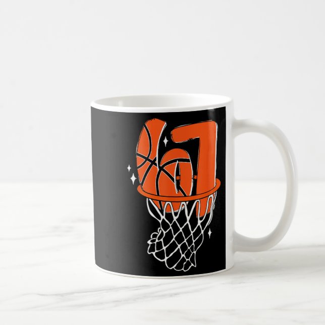 67 Basketball Six Seven 6 7 Meme Funny 67 Basketba Coffee Mug (Right)