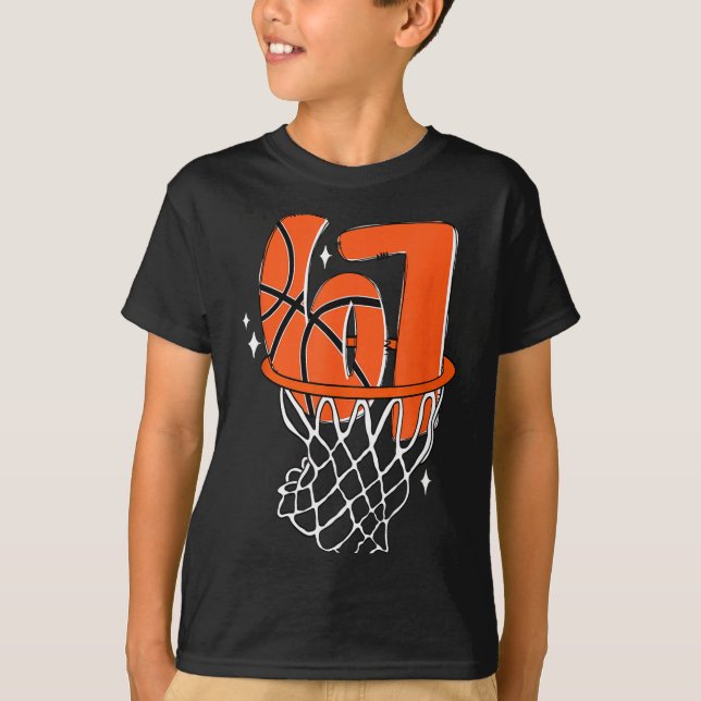 67 Basketball Six Seven 6 7 Meme Funny 67 Basketba T-Shirt (Front)