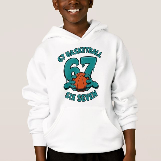 67 Basketball Six Seven Sports Meme Hoodie (Front)