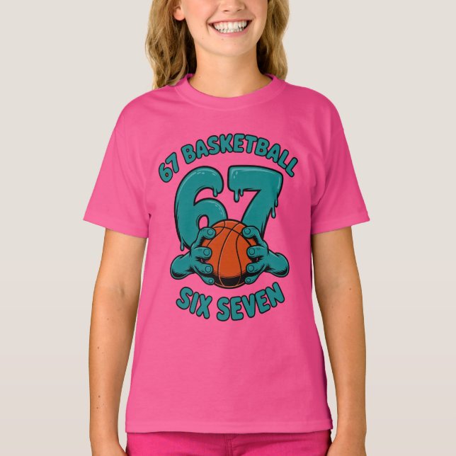 67 Basketball Six Seven Sports Meme T-Shirt (Front)
