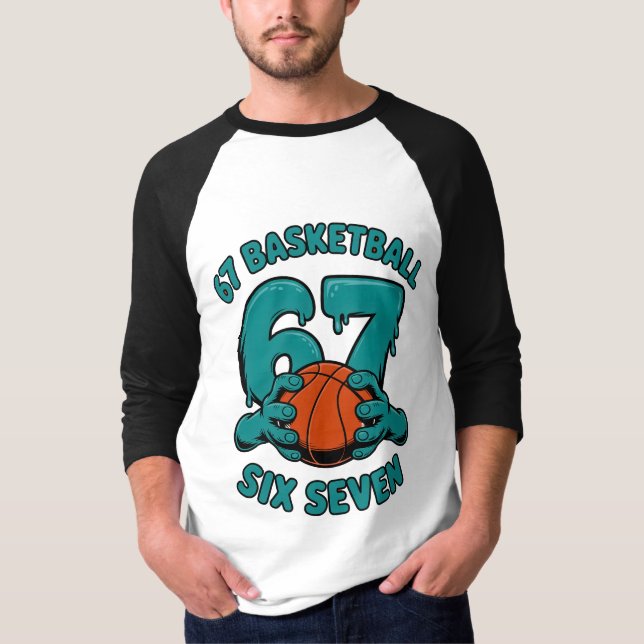 67 Basketball Six Seven Sports Meme T-Shirt (Front)