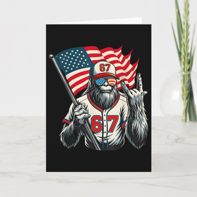 67 Bigfoot Meme Funny Six Seven Gen Alpha Slang  Card (Front)