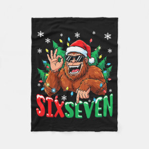 67 Bigfoot Six Seven Hands Christmas Holiday Boys Fleece Blanket