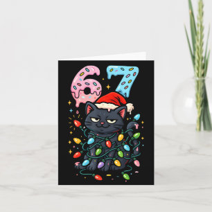 67 Black Cat Christmas Ice Cream Drip Santa Hat Si Card