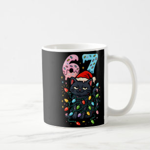 67 Black Cat Christmas Ice Cream Drip Santa Hat Si Coffee Mug