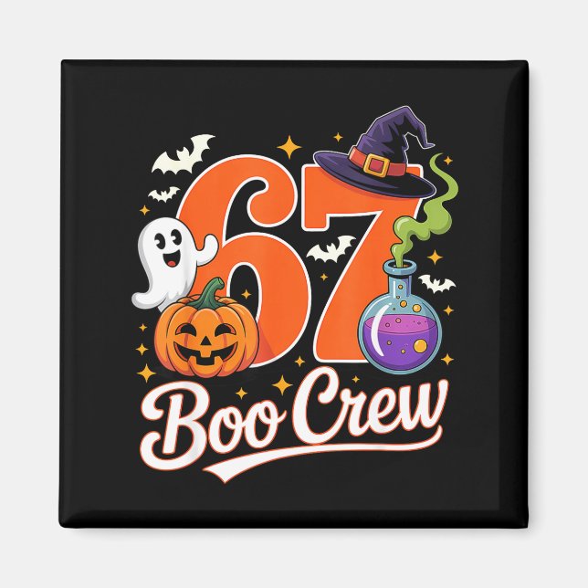 67 boo crew funny halloween ghost witch pumpkin magnet (Front)