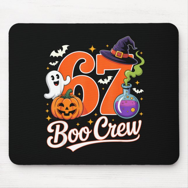 67 boo crew funny halloween ghost witch pumpkin mouse pad (Front)