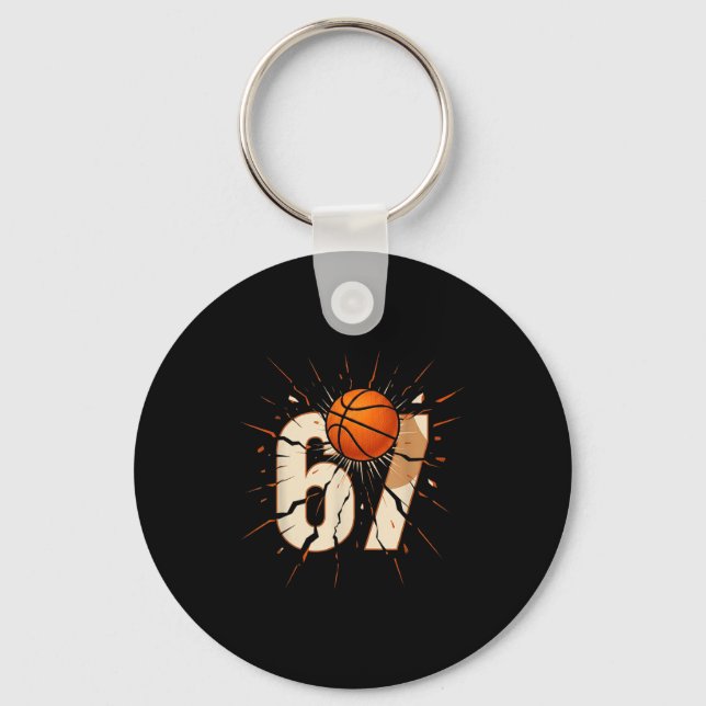 67 Brainrot Youth Basketball Drip - Funny Kids 67  Keychain (Front)