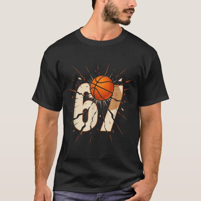 67 Brainrot Youth Basketball Drip - Funny Kids 67  T-Shirt (Front)