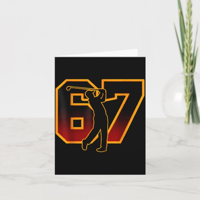 67 Brainrot Youth Golf Drip - Funny Kids 67  Card (Front)