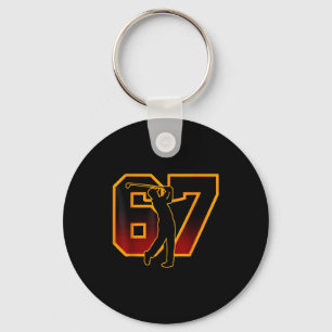 67 Brainrot Youth Golf Drip - Funny Kids 67 Keychain