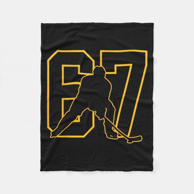67 Brainrot Youth Ice Hockey Drip - Funny Kids 67  Fleece Blanket (Front)