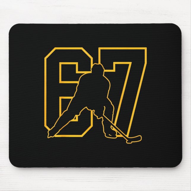 67 Brainrot Youth Ice Hockey Drip - Funny Kids 67  Mouse Pad (Front)