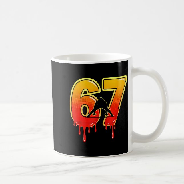 67 Brainrot Youth Wrestling Drip - Funny Kids 67  Coffee Mug (Right)