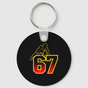 67 Brainrot Youth Wrestling Drip - Funny Kids 67  Keychain