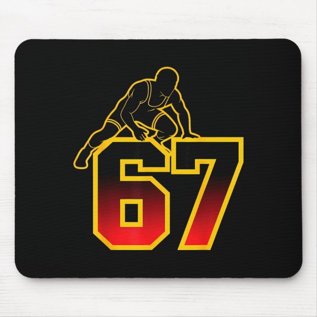 67 Brainrot Youth Wrestling Drip - Funny Kids 67  Mouse Pad (Front)