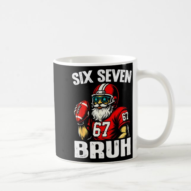 67 Bruh Meme Christmas Football Santa Six Seven  Coffee Mug (Right)