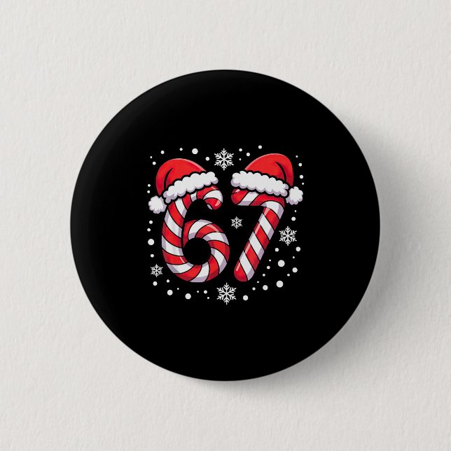 67 Candy Canes Santa  Button (Front)