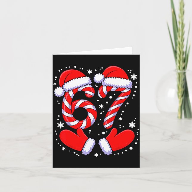 67 Candy Canes Santa  Card (Front)