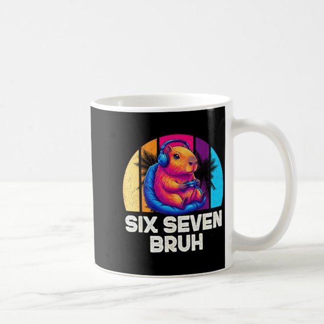 67 Capybara Funny Six Seven Bruh Capybara Video Ga Coffee Mug (Right)