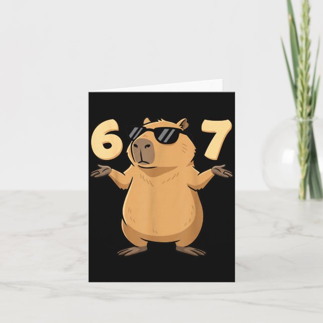 67 Capybara Meme 6 7 Aesthetic For Kids Young Adul Card (Front)