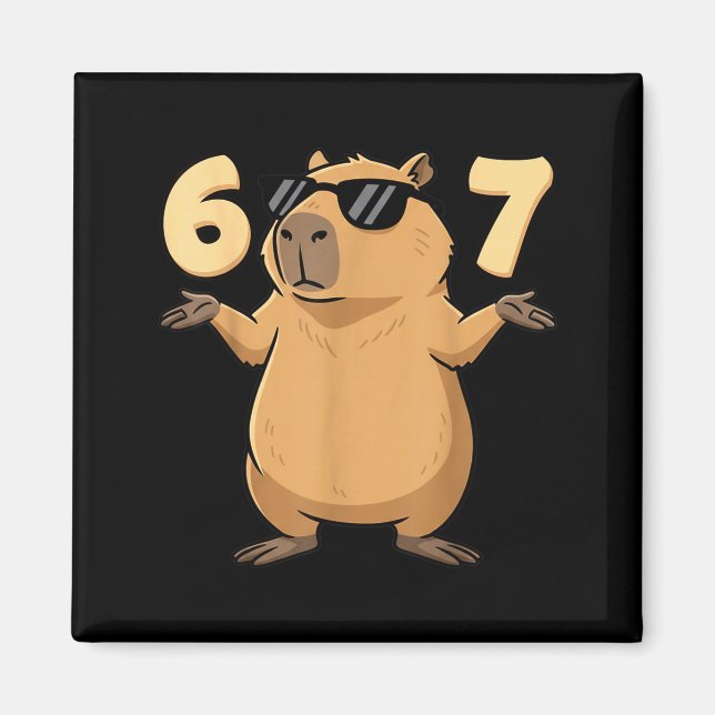 67 Capybara Meme 6 7 Aesthetic For Kids Young Adul Magnet (Front)