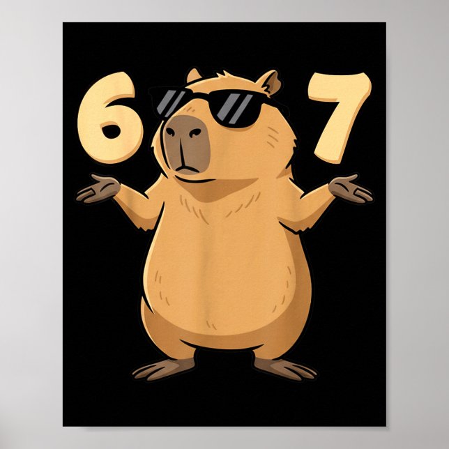 67 Capybara Meme 6 7 Aesthetic For Kids Young Adul Poster (Front)