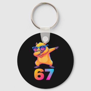 67 Capybara Six Seven Meme Animal Cool Capybara Da Keychain