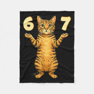 67 Cat Meme Funny Gen Alpha Slang Humor For Teens  Fleece Blanket