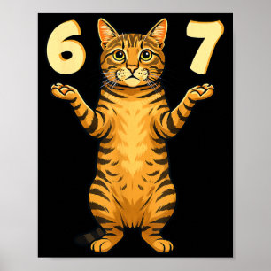 67 Cat Meme Funny Gen Alpha Slang Humor For Teens Poster