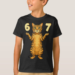 67 Cat Meme Funny Gen Alpha Slang Humor For Teens  T-Shirt