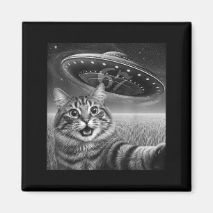 67 Cat Selfie With Alien Ufos Funny Cat Six Seven  Magnet