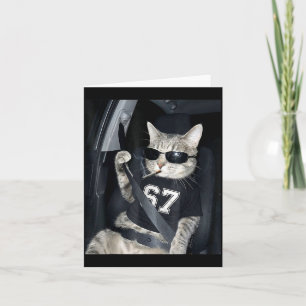 67 Cat Wearing Sungles Gen Alpha Smoking Cat  Card