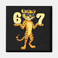 67 Cheetah Meme Six Seven Hands Motion Kids Teens 