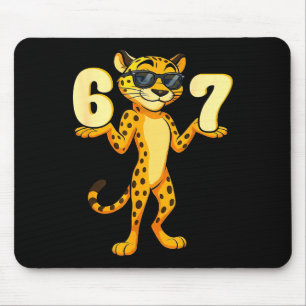 67 Cheetah Meme Six Seven Hands Motion Kids Teens  Mouse Pad