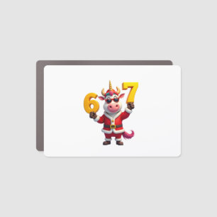 67 Christmaas Unicorn 6 7 Meme for Girls Kids Funn Car Magnet