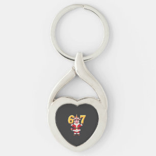 67 Christmaas Unicorn 6 7 Meme for Girls Kids Funn Keychain