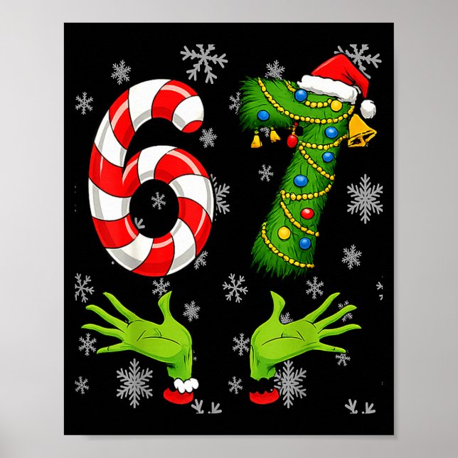 67 Christmas 6 7 Meme Pajamas 67 Bruh Slang  Poster (Front)