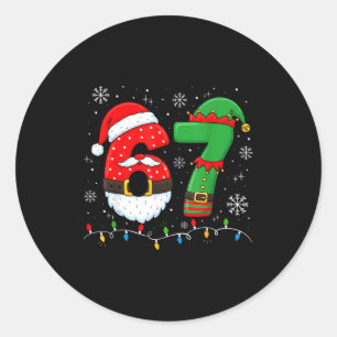67 Christmas 6 7 Meme Pajamas Holiday Gen Alpha Sl Classic Round Sticker