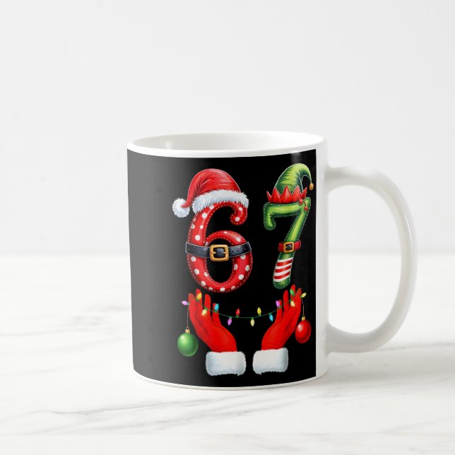 67 Christmas 6 7 Meme Pajamas Holiday Gen Alpha Sl Coffee Mug (Right)