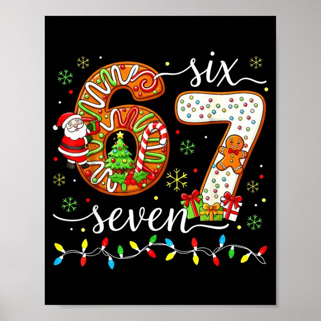 67 Christmas 6 7 Meme Pajamas Holiday Gen Alpha Sl Poster (Front)