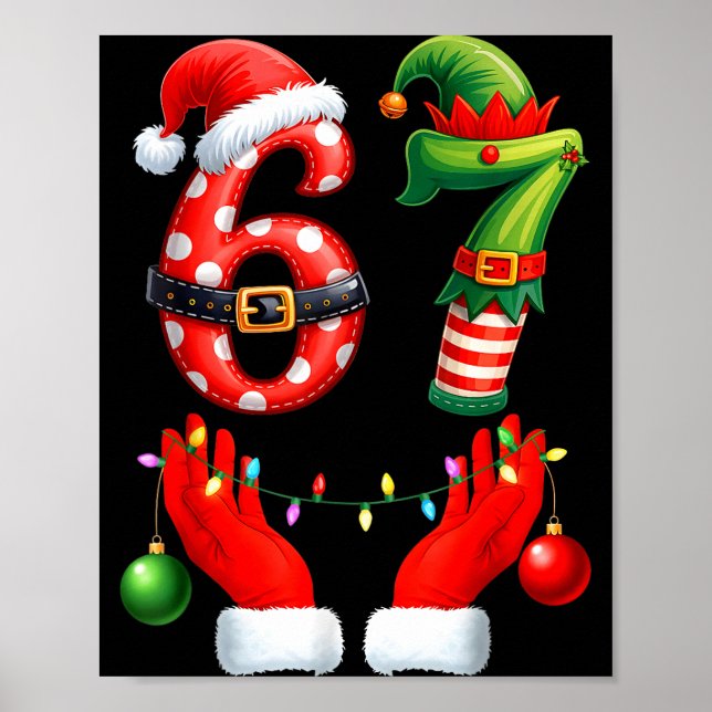 67 Christmas 6 7 Meme Pajamas Holiday Gen Alpha Sl Poster (Front)