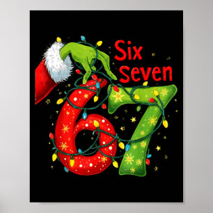 67 Christmas 6 7 Meme Pajamas Holiday Gen Alpha Sl Poster