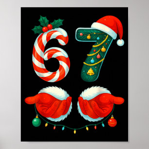 67 Christmas 6 7 Meme Pajamas Holiday Gen Alpha Sl Poster