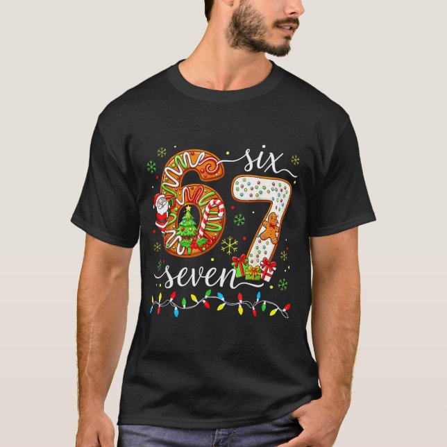 67 Christmas 6 7 Meme Pajamas Holiday Gen Alpha Sl T-Shirt (Front)