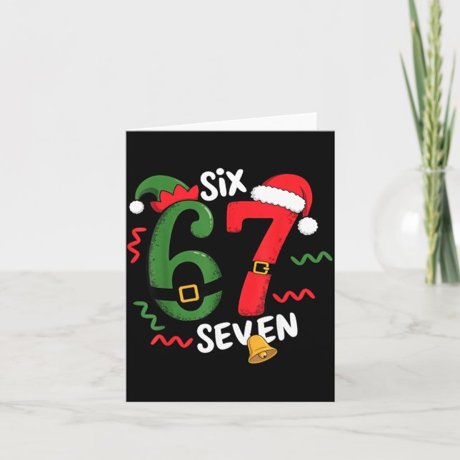67 Christmas 6 7 Meme Six Seven Xmas  Card (Front)