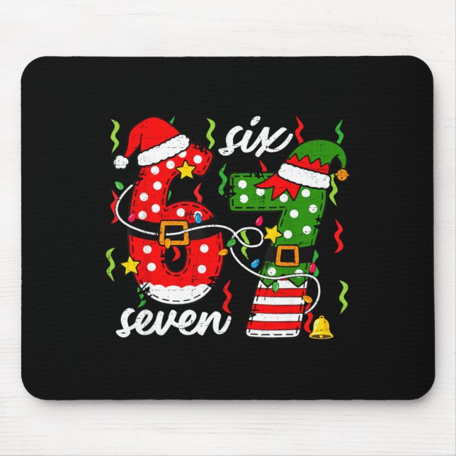67 Christmas 6 7 Santa Elf 6-7 Pajamas Six Seven K Mouse Pad (Front)